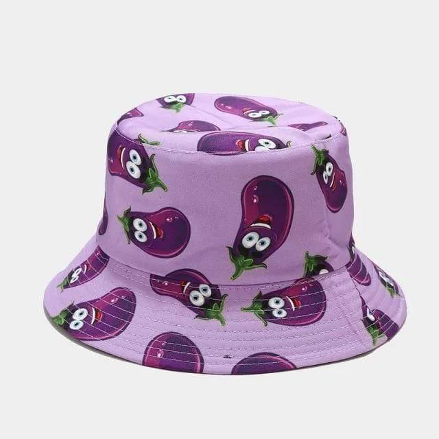 Mode Cartoon gedruckt niedlichen Eimer Hut Sommer reversible Fishermant Hut für Frauen Männer Straße Hip Hop Angelkappe Gorro