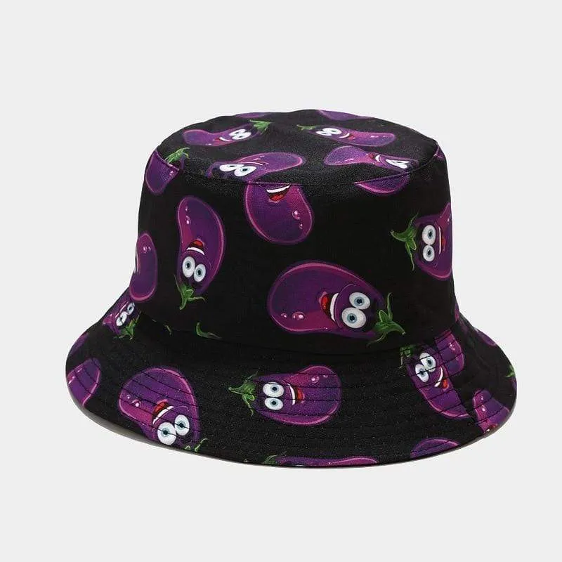 Mode Cartoon gedruckt niedlichen Eimer Hut Sommer reversible Fishermant Hut für Frauen Männer Straße Hip Hop Angelkappe Gorro