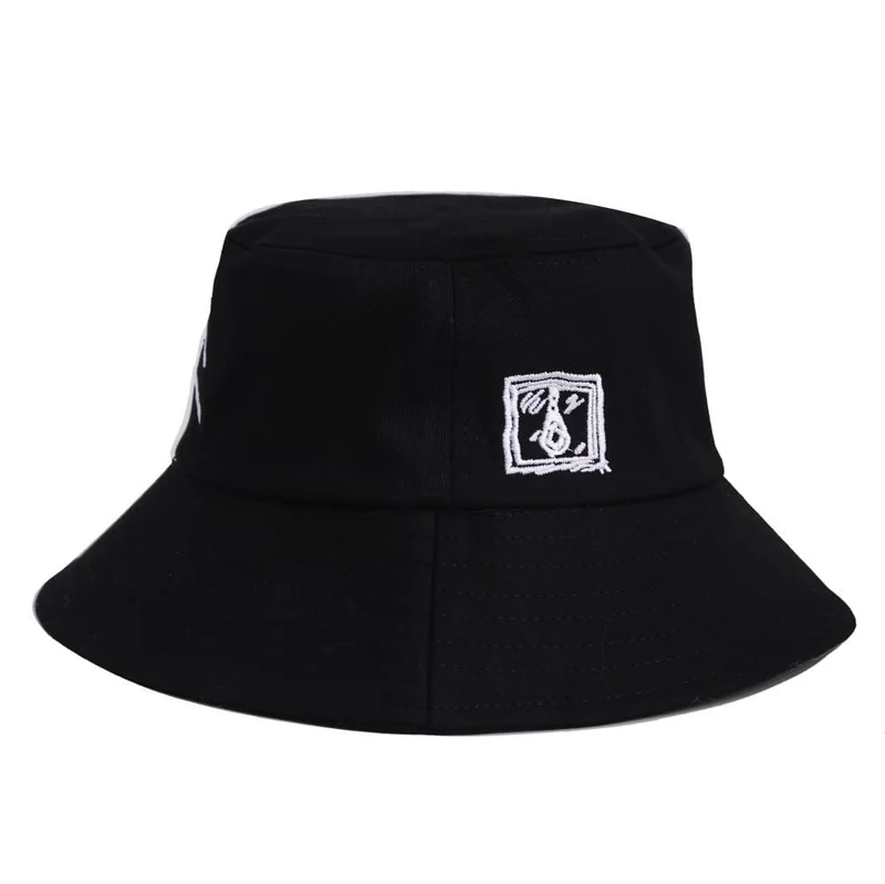 Männer Frauen Eimer Hut Weinendes Gesicht Stickerei Boonie Hut Einfarbig Reise Strand Sonnenhüte Casual Visor Fishman Caps