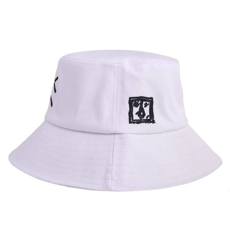 Männer Frauen Eimer Hut Weinendes Gesicht Stickerei Boonie Hut Einfarbig Reise Strand Sonnenhüte Casual Visor Fishman Caps