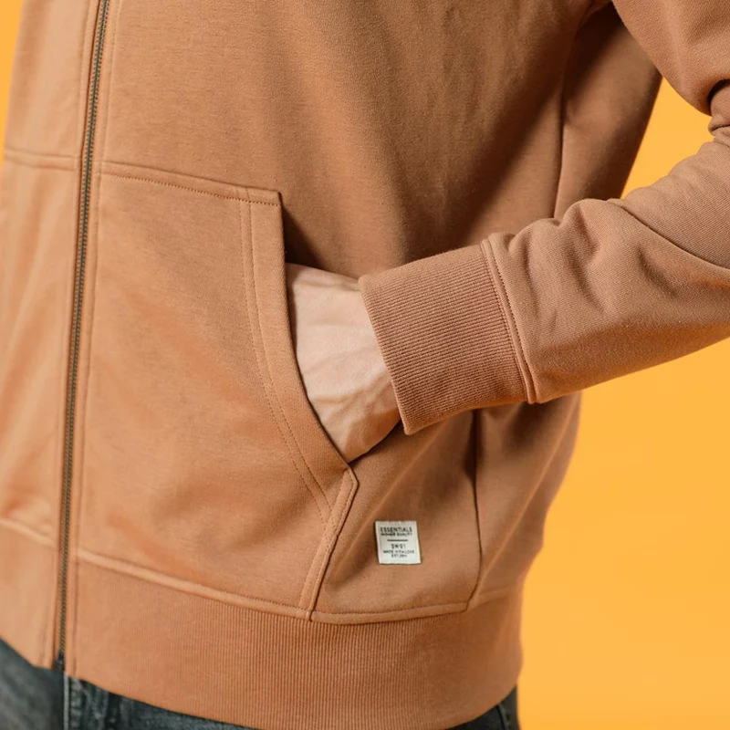 Winter New Cotton-Jersey Zip-Up Hoodie Herren Basic Kapuzen Sweatshirts Bequeme Jogger Jacken Oberbekleidung