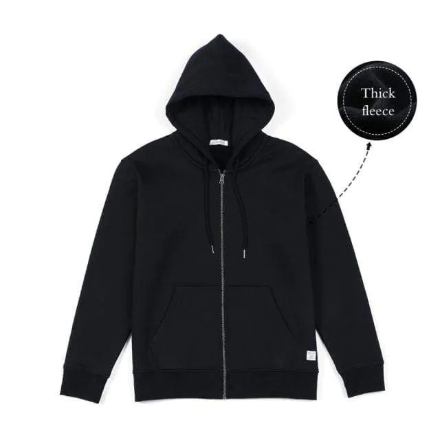 Winter New Cotton-Jersey Zip-Up Hoodie Herren Basic Kapuzen Sweatshirts Bequeme Jogger Jacken Oberbekleidung
