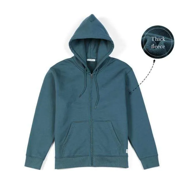 Winter New Cotton-Jersey Zip-Up Hoodie Herren Basic Kapuzen Sweatshirts Bequeme Jogger Jacken Oberbekleidung