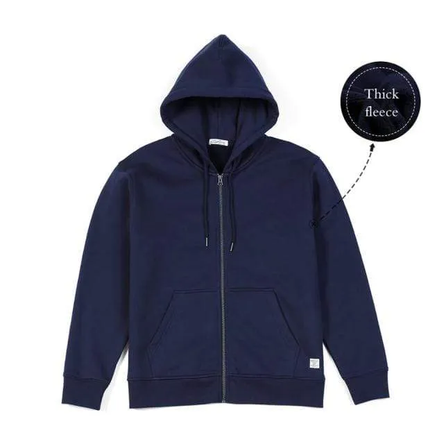 Winter New Cotton-Jersey Zip-Up Hoodie Herren Basic Kapuzen Sweatshirts Bequeme Jogger Jacken Oberbekleidung