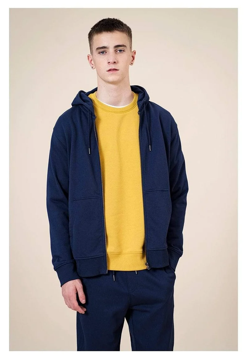 Winter New Cotton-Jersey Zip-Up Hoodie Herren Basic Kapuzen Sweatshirts Bequeme Jogger Jacken Oberbekleidung