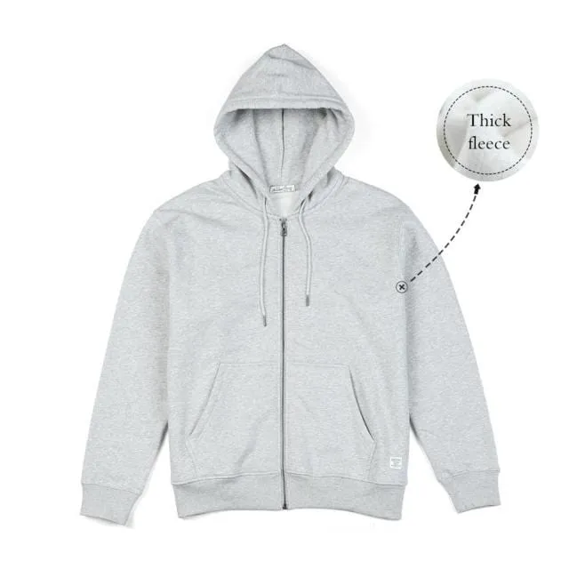 Winter New Cotton-Jersey Zip-Up Hoodie Herren Basic Kapuzen Sweatshirts Bequeme Jogger Jacken Oberbekleidung