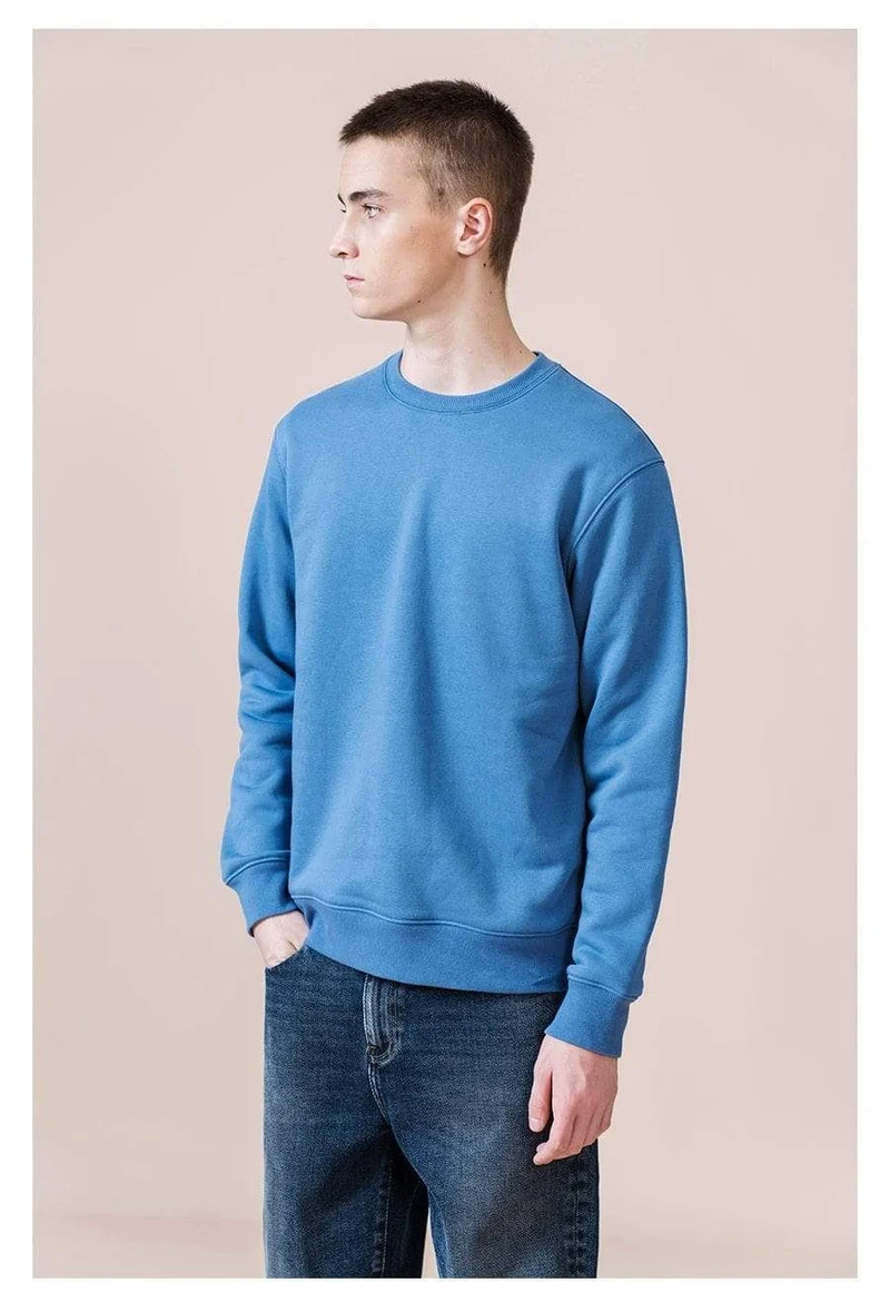 Frühling Neue Hoodies Männer Casual Minimalist Sweatshirt O-Ausschnitt Stickerei Logo Plus Size Basic Pullover SI980547
