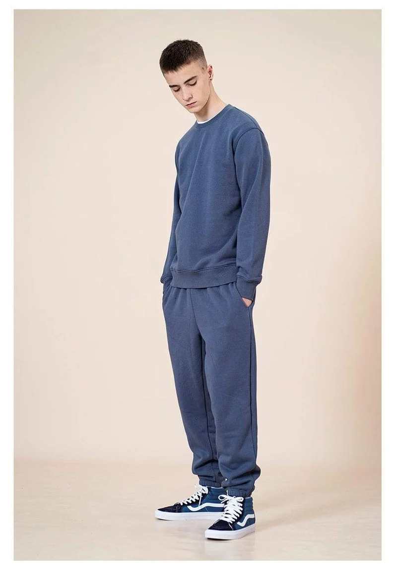 Frühling Neue Hoodies Männer Casual Minimalist Sweatshirt O-Ausschnitt Stickerei Logo Plus Size Basic Pullover SI980547