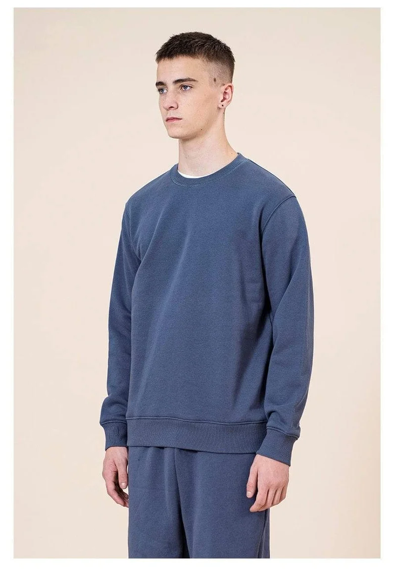 Frühling Neue Hoodies Männer Casual Minimalist Sweatshirt O-Ausschnitt Stickerei Logo Plus Size Basic Pullover SI980547
