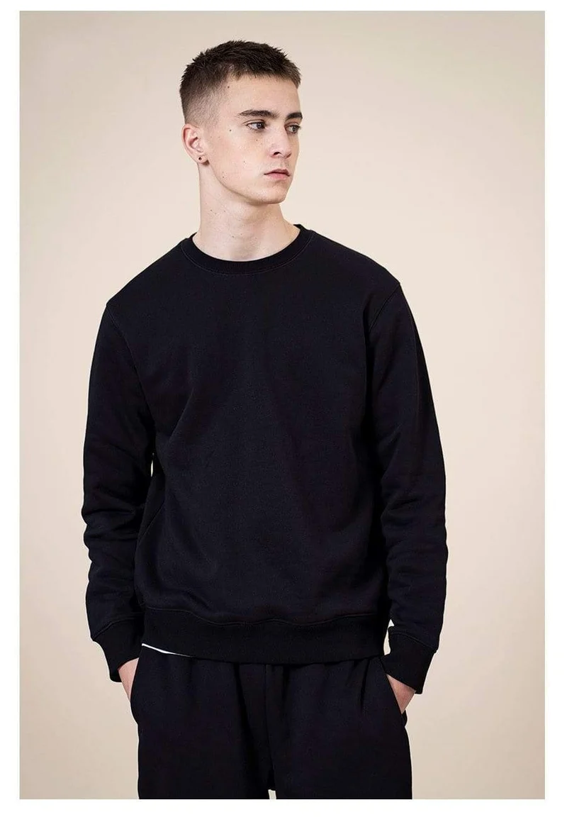 Frühling Neue Hoodies Männer Casual Minimalist Sweatshirt O-Ausschnitt Stickerei Logo Plus Size Basic Pullover SI980547