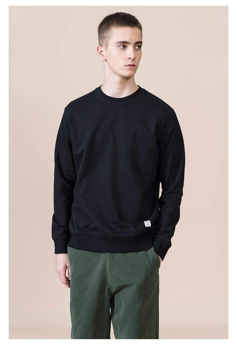 Frühling Neue Hoodies Männer Casual Minimalist Sweatshirt O-Ausschnitt Stickerei Logo Plus Size Basic Pullover SI980547