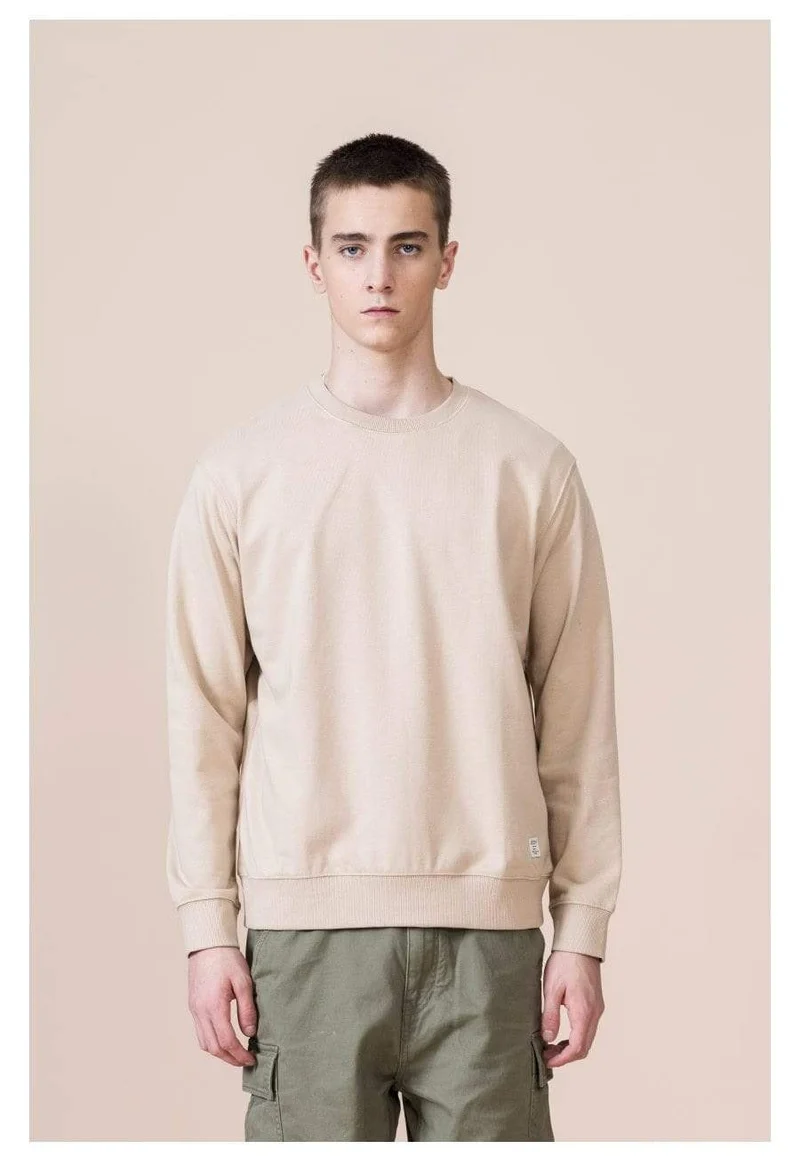Frühling Neue Hoodies Männer Casual Minimalist Sweatshirt O-Ausschnitt Stickerei Logo Plus Size Basic Pullover SI980547