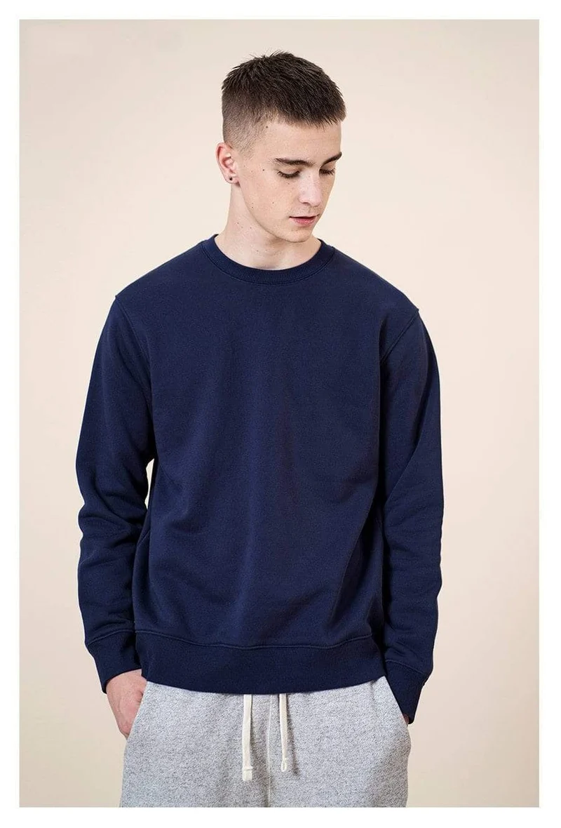 Frühling Neue Hoodies Männer Casual Minimalist Sweatshirt O-Ausschnitt Stickerei Logo Plus Size Basic Pullover SI980547