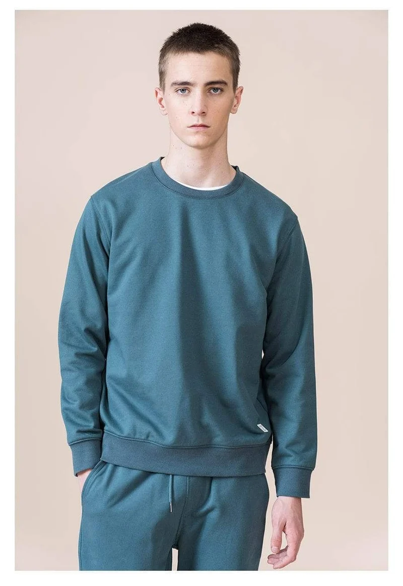 Frühling Neue Hoodies Männer Casual Minimalist Sweatshirt O-Ausschnitt Stickerei Logo Plus Size Basic Pullover SI980547