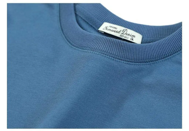 Frühling Neue Hoodies Männer Casual Minimalist Sweatshirt O-Ausschnitt Stickerei Logo Plus Size Basic Pullover SI980547