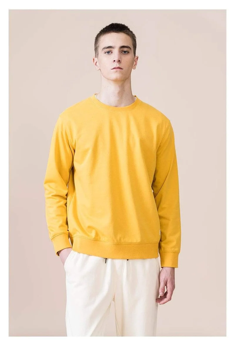 Frühling Neue Hoodies Männer Casual Minimalist Sweatshirt O-Ausschnitt Stickerei Logo Plus Size Basic Pullover SI980547