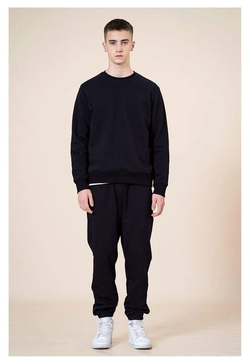 Frühling Neue Hoodies Männer Casual Minimalist Sweatshirt O-Ausschnitt Stickerei Logo Plus Size Basic Pullover SI980547