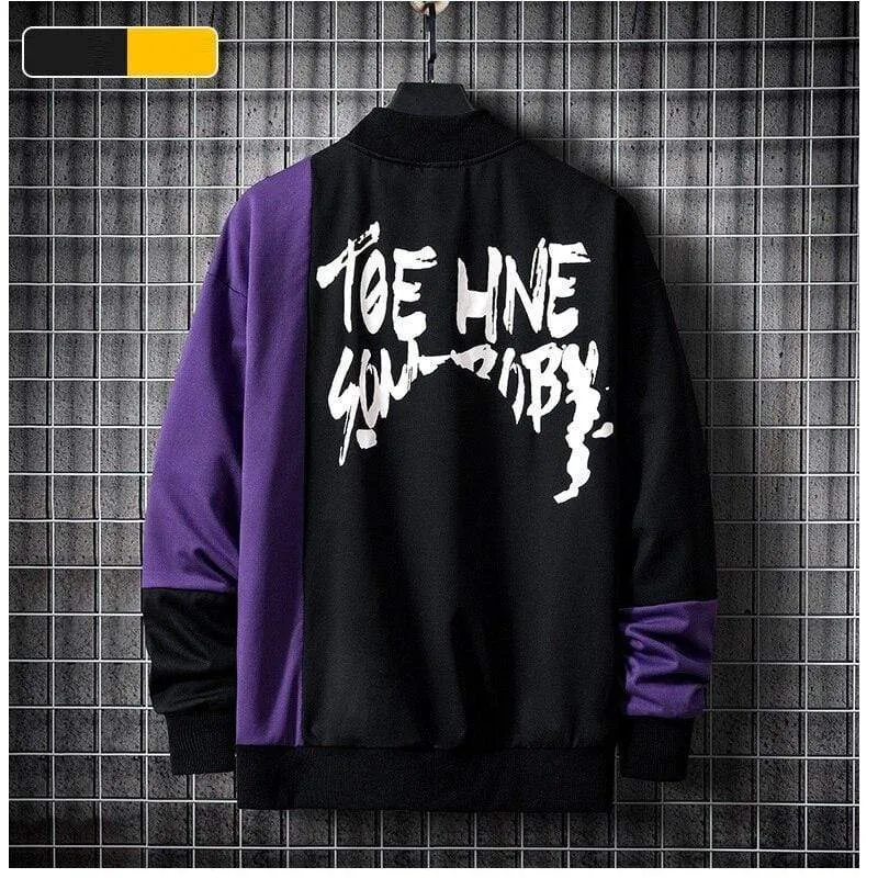 Casual Sweatshirt Männer Neue Streetwear Hoodies Brief Druck Herren Patchwork Sweatshirts Männlichen Oansatz Top Pullover Trainingsanzug