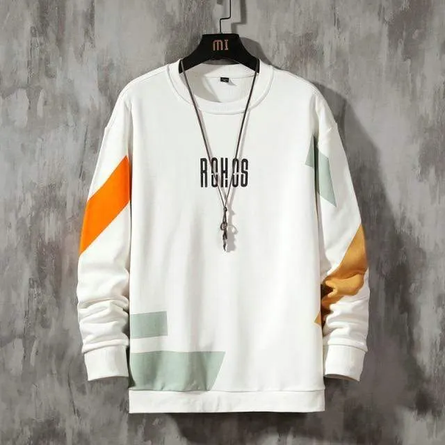 Patchwork Farbe Sweatshirt Herren Hoodies Frühling Herbst Hoody Casual Streetwear Kleidung