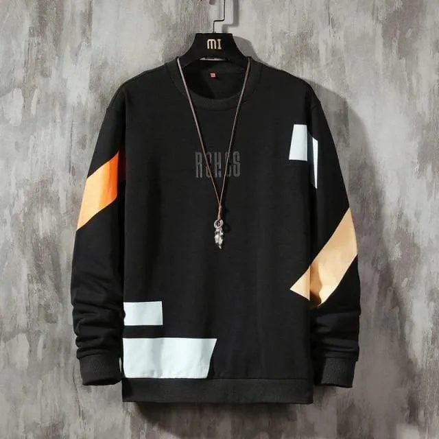 Patchwork Farbe Sweatshirt Herren Hoodies Frühling Herbst Hoody Casual Streetwear Kleidung