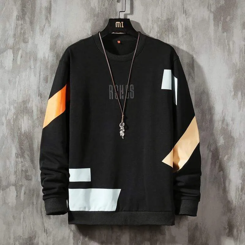 Patchwork Farbe Sweatshirt Herren Hoodies Frühling Herbst Hoody Casual Streetwear Kleidung
