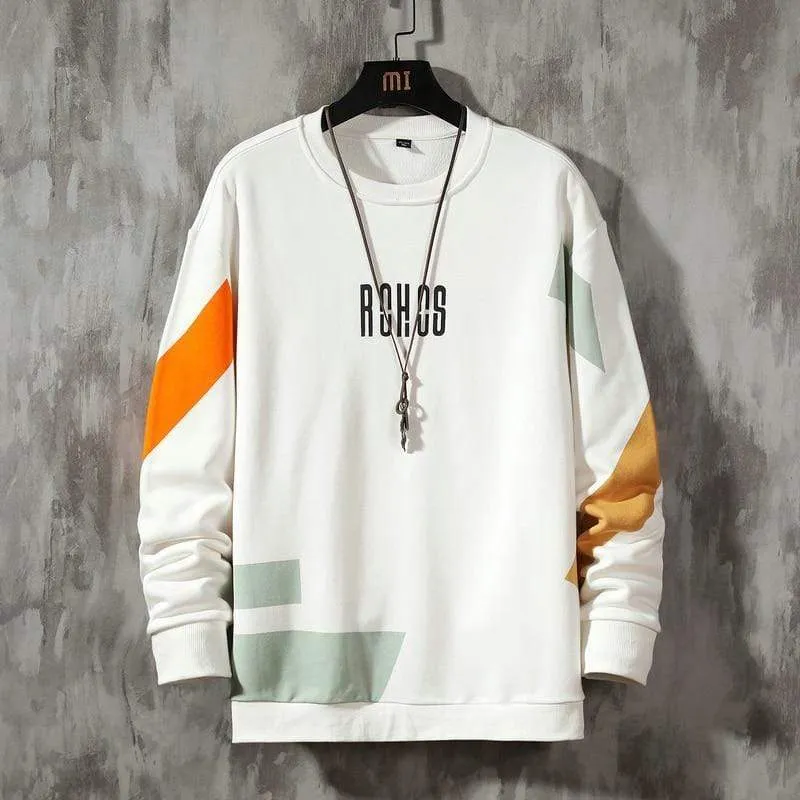 Patchwork Farbe Sweatshirt Herren Hoodies Frühling Herbst Hoody Casual Streetwear Kleidung