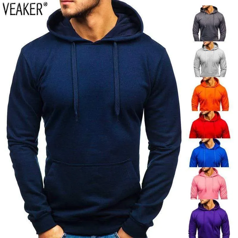 Herren Casual Hoodies Sweatshirts Männlich Schwarz Grau Rot Mit Kapuze Pullover Einfarbig Oberbekleidung Tops 10 Farben M-3XL