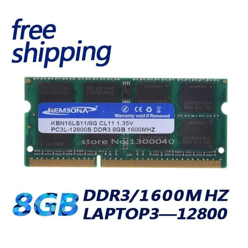 Laptop-Speicher DDR3L DDR3 8 GB 1600 MHz PC3-12800 1.35 V KBN16LS11/8 Nicht-ECC CL11 SODIMM Intel-Speicher Ram