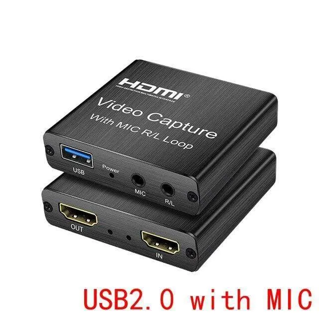 4K HDMI Video Capture Card 1080p Brettspiel Capture Card USB 2.0 Recorder Box Gerät für Live-Streaming Videoaufzeichnung Loop Out
