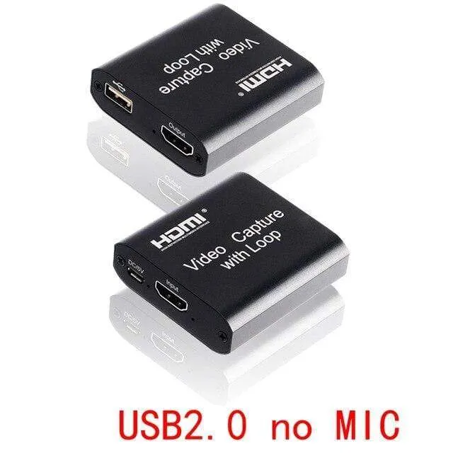 4K HDMI Video Capture Card 1080p Brettspiel Capture Card USB 2.0 Recorder Box Gerät für Live-Streaming Videoaufzeichnung Loop Out