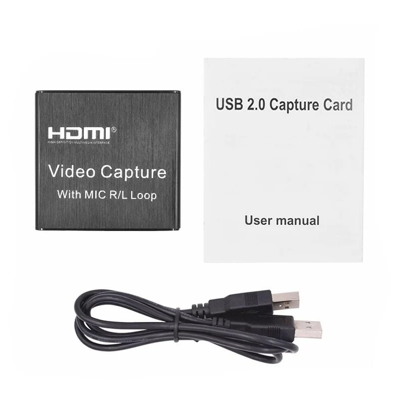 4K HDMI Video Capture Card 1080p Brettspiel Capture Card USB 2.0 Recorder Box Gerät für Live-Streaming Videoaufzeichnung Loop Out