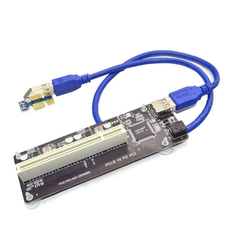 PCIE PCI-E PCI Express X1 zu PCI Riser-Karte Buskarte Hocheffizienter Adapterkonverter USB 3.0-Kabel für Desktop-PC ASM1083-Chip