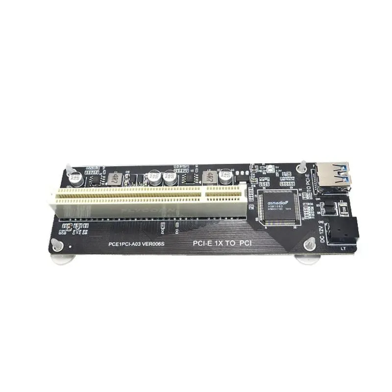PCIE PCI-E PCI Express X1 zu PCI Riser-Karte Buskarte Hocheffizienter Adapterkonverter USB 3.0-Kabel für Desktop-PC ASM1083-Chip
