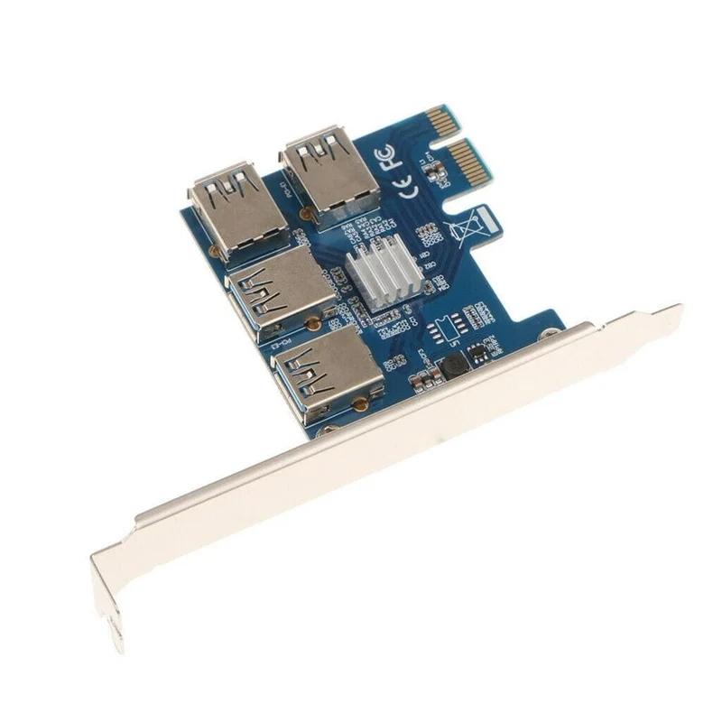 PCI-E zu PCI-E Adapter 1 Turn 4 PCI-Express Slot 1x zu 16x USB 3.0 Mining Spezial Riser Card PCIe Konverter für BTC Miner Mining