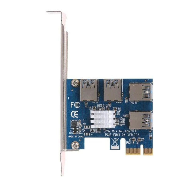 PCI-E zu PCI-E Adapter 1 Turn 4 PCI-Express Slot 1x zu 16x USB 3.0 Mining Spezial Riser Card PCIe Konverter für BTC Miner Mining