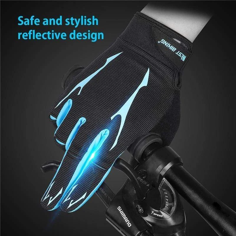 Radfahren Handschuhe Männer Frauen Sport Voll Finger GEL Fahrrad Handschuhe Touchscreen Winddicht Warme MTB Road Fahrrad Handschuhe