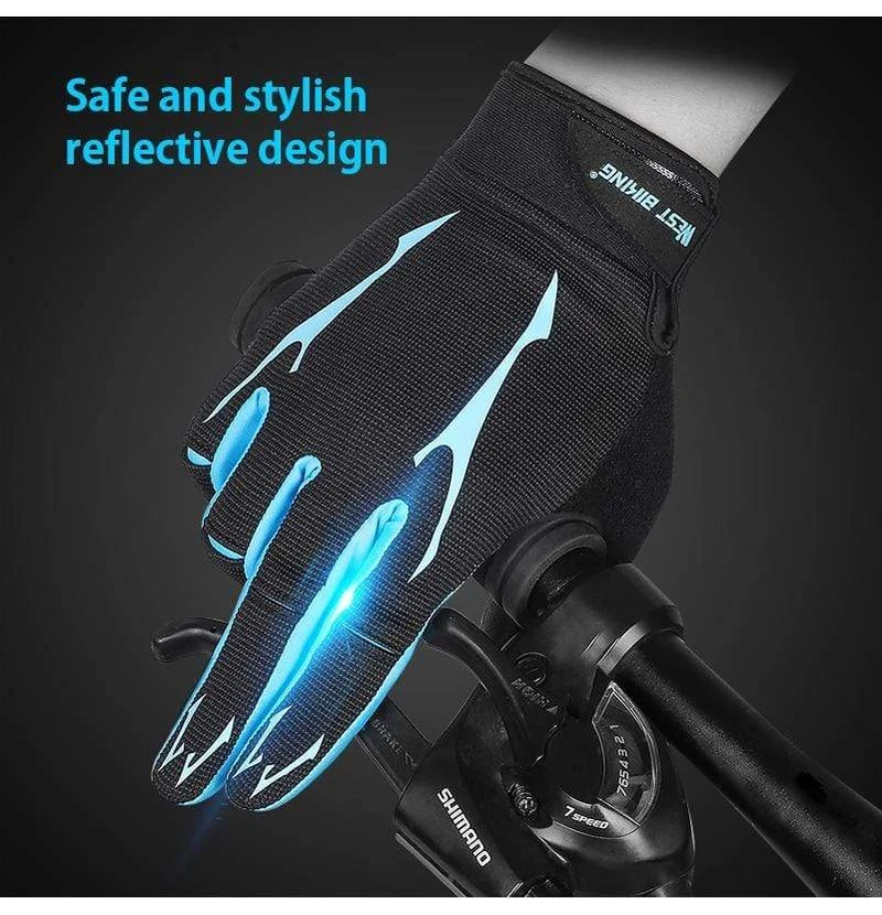 Radfahren Handschuhe Männer Frauen Sport Voll Finger GEL Fahrrad Handschuhe Touchscreen Winddicht Warme MTB Road Fahrrad Handschuhe
