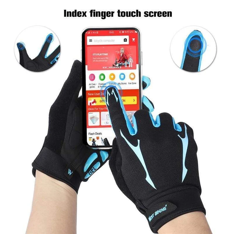 Radfahren Handschuhe Männer Frauen Sport Voll Finger GEL Fahrrad Handschuhe Touchscreen Winddicht Warme MTB Road Fahrrad Handschuhe