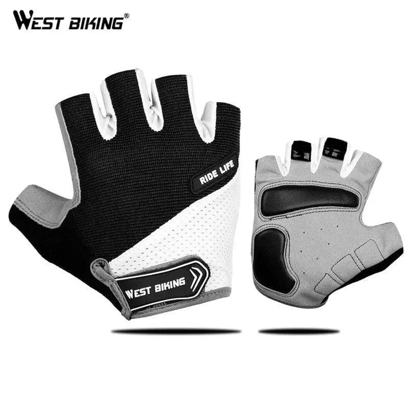 Sommer-Fahrradhandschuhe, stoßfeste, dicke Polsterung, Halbfinger-Fahrradhandschuhe für Sport, Wandern, MTB, Motorrad, Fahrradhandschuhe