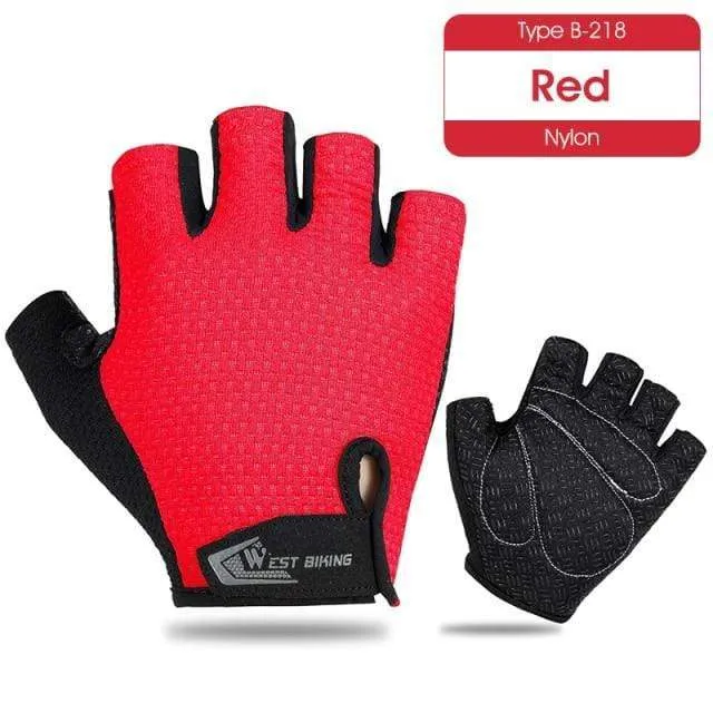 Sommer-Fahrradhandschuhe, stoßfeste, dicke Polsterung, Halbfinger-Fahrradhandschuhe für Sport, Wandern, MTB, Motorrad, Fahrradhandschuhe