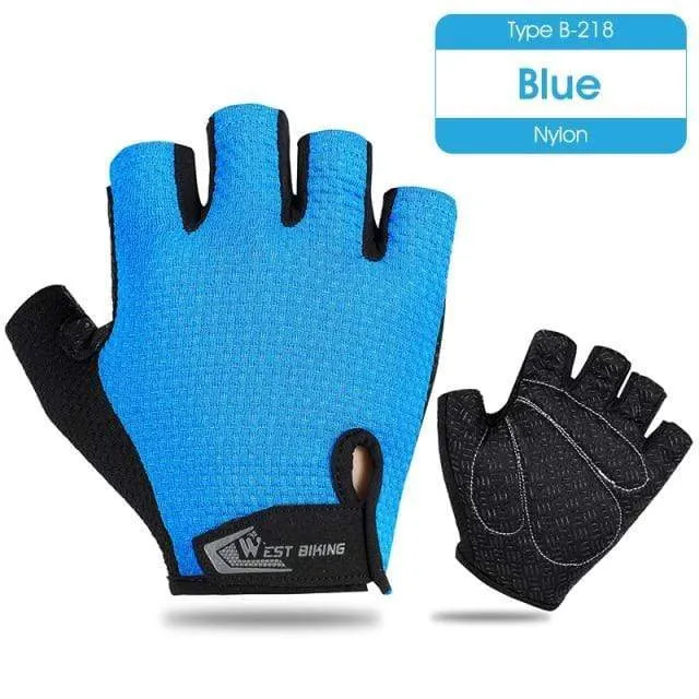 Sommer-Fahrradhandschuhe, stoßfeste, dicke Polsterung, Halbfinger-Fahrradhandschuhe für Sport, Wandern, MTB, Motorrad, Fahrradhandschuhe