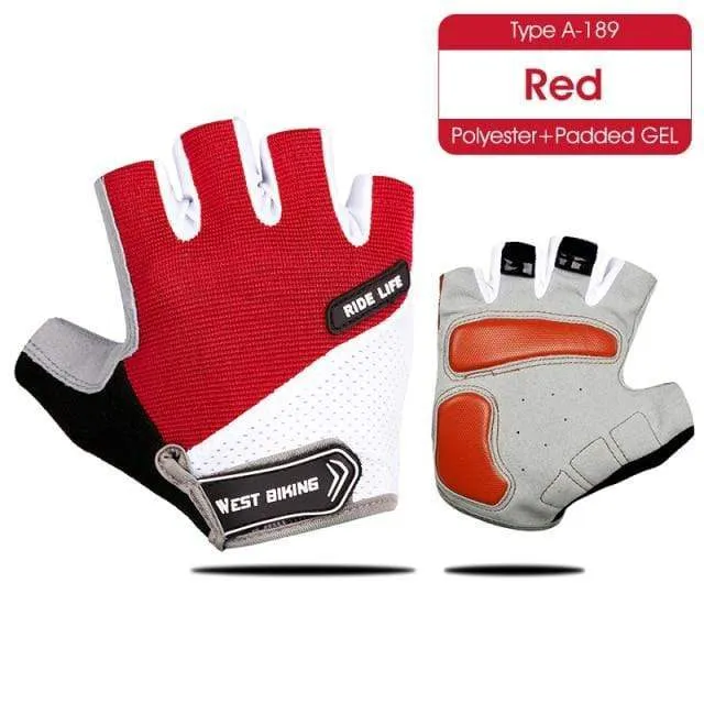 Sommer-Fahrradhandschuhe, stoßfeste, dicke Polsterung, Halbfinger-Fahrradhandschuhe für Sport, Wandern, MTB, Motorrad, Fahrradhandschuhe