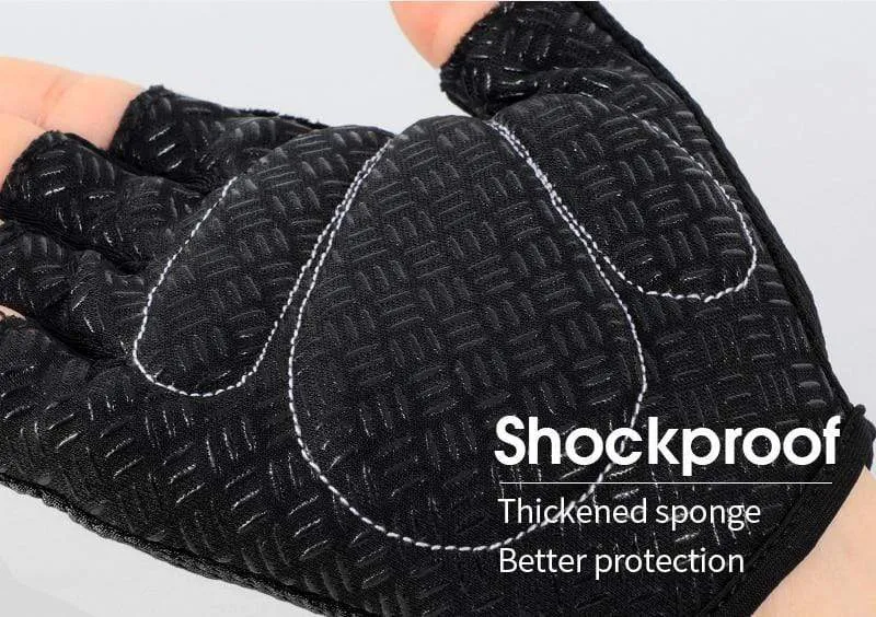 Sommer-Fahrradhandschuhe, stoßfeste, dicke Polsterung, Halbfinger-Fahrradhandschuhe für Sport, Wandern, MTB, Motorrad, Fahrradhandschuhe