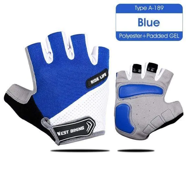 Sommer-Fahrradhandschuhe, stoßfeste, dicke Polsterung, Halbfinger-Fahrradhandschuhe für Sport, Wandern, MTB, Motorrad, Fahrradhandschuhe