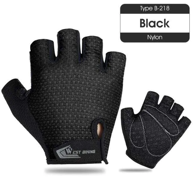 Sommer-Fahrradhandschuhe, stoßfeste, dicke Polsterung, Halbfinger-Fahrradhandschuhe für Sport, Wandern, MTB, Motorrad, Fahrradhandschuhe