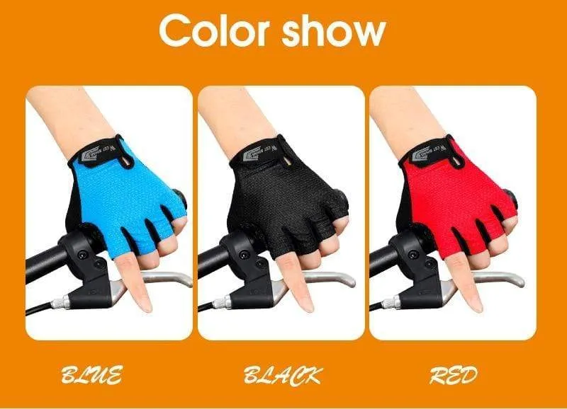 Sommer-Fahrradhandschuhe, stoßfeste, dicke Polsterung, Halbfinger-Fahrradhandschuhe für Sport, Wandern, MTB, Motorrad, Fahrradhandschuhe