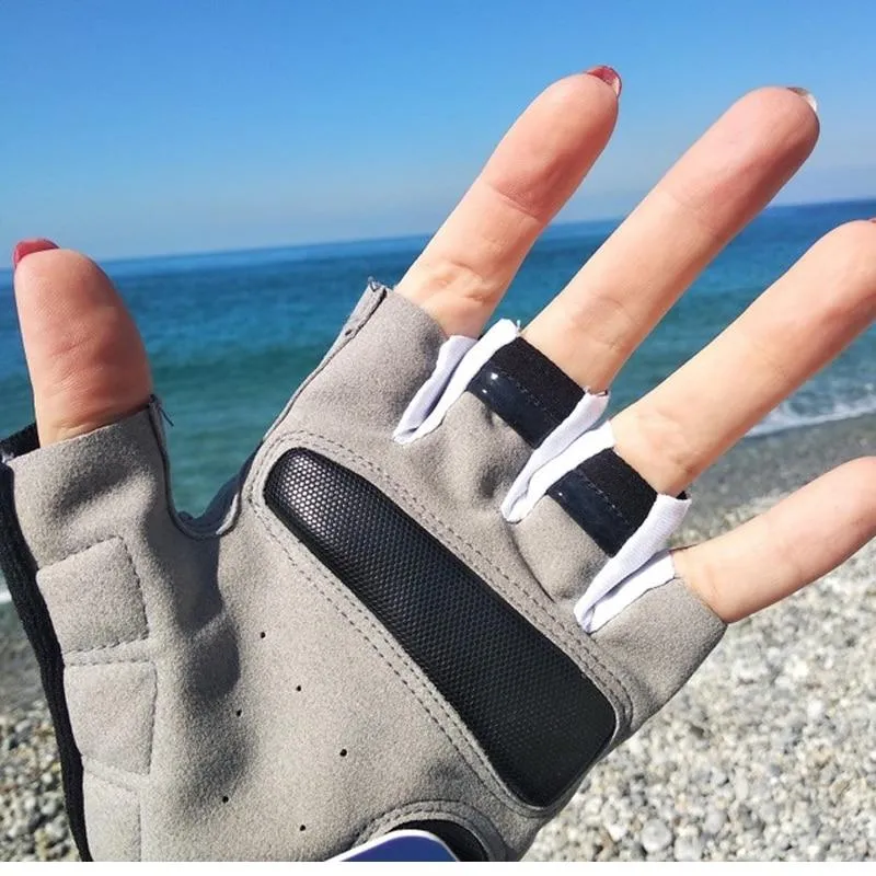 Sommer-Fahrradhandschuhe, stoßfeste, dicke Polsterung, Halbfinger-Fahrradhandschuhe für Sport, Wandern, MTB, Motorrad, Fahrradhandschuhe