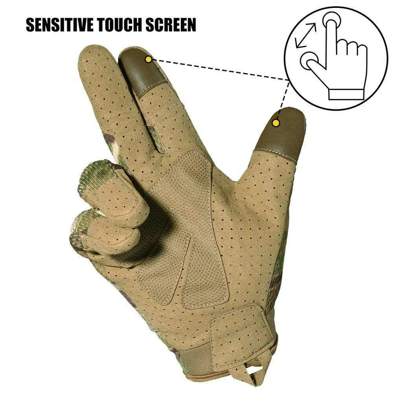 Touchscreen Multicam Taktische Vollfingerhandschuhe Army Military Airsoft Paintabll Schießen Fahren Arbeit Schutzausrüstung Männer Frauen