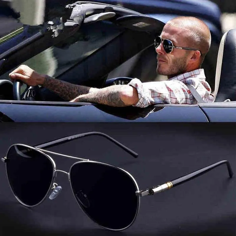 Aviation Metal Frame Quality Übergroße Spring Leg Alloy Herren Sonnenbrillen Polarized Brand Design Pilot Männliche Sonnenbrillen Fahren