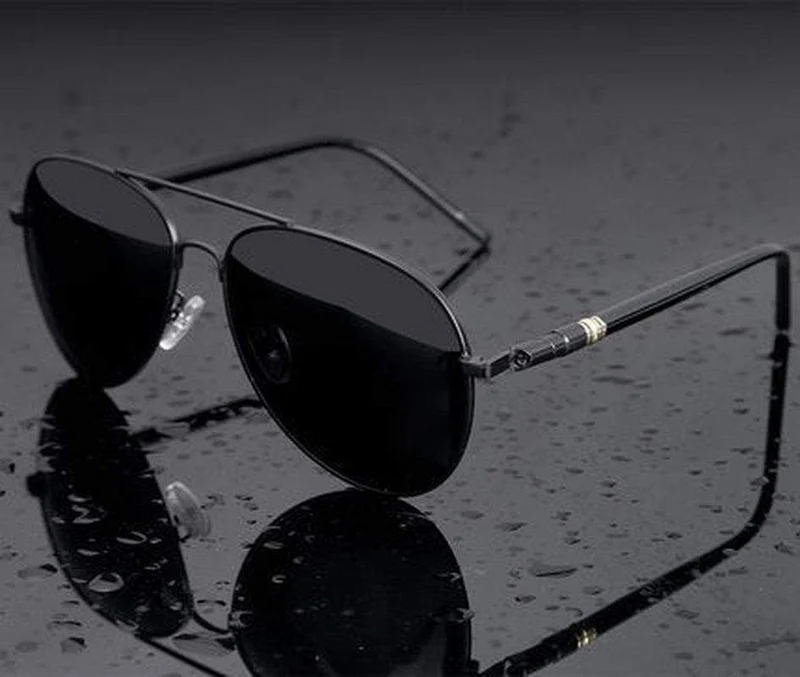 Aviation Metal Frame Quality Übergroße Spring Leg Alloy Herren Sonnenbrillen Polarized Brand Design Pilot Männliche Sonnenbrillen Fahren